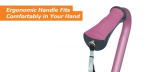 Hugo Quad Cane's Ergonomic Handle Fits Comfortably in Your Hand