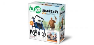 Hugo Switch Rolling Walker Transport Chair, Retail Box