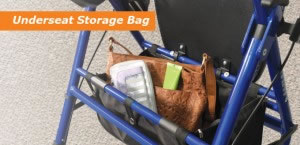 Hugo Switch Rolling Walker Transport Chair, Underseat Storage Bag