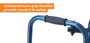 Hugo Folding Walker, Contoured Sure-Grip Handles Provide Comfort and Safety